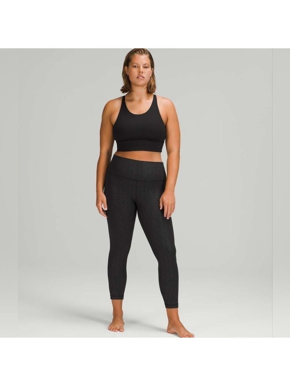 Lululemon Align High-Rise Pant 25" Aqueous Emboss Black size 2 in EUC